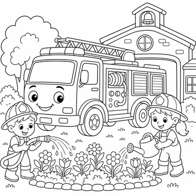消防車澆花隊